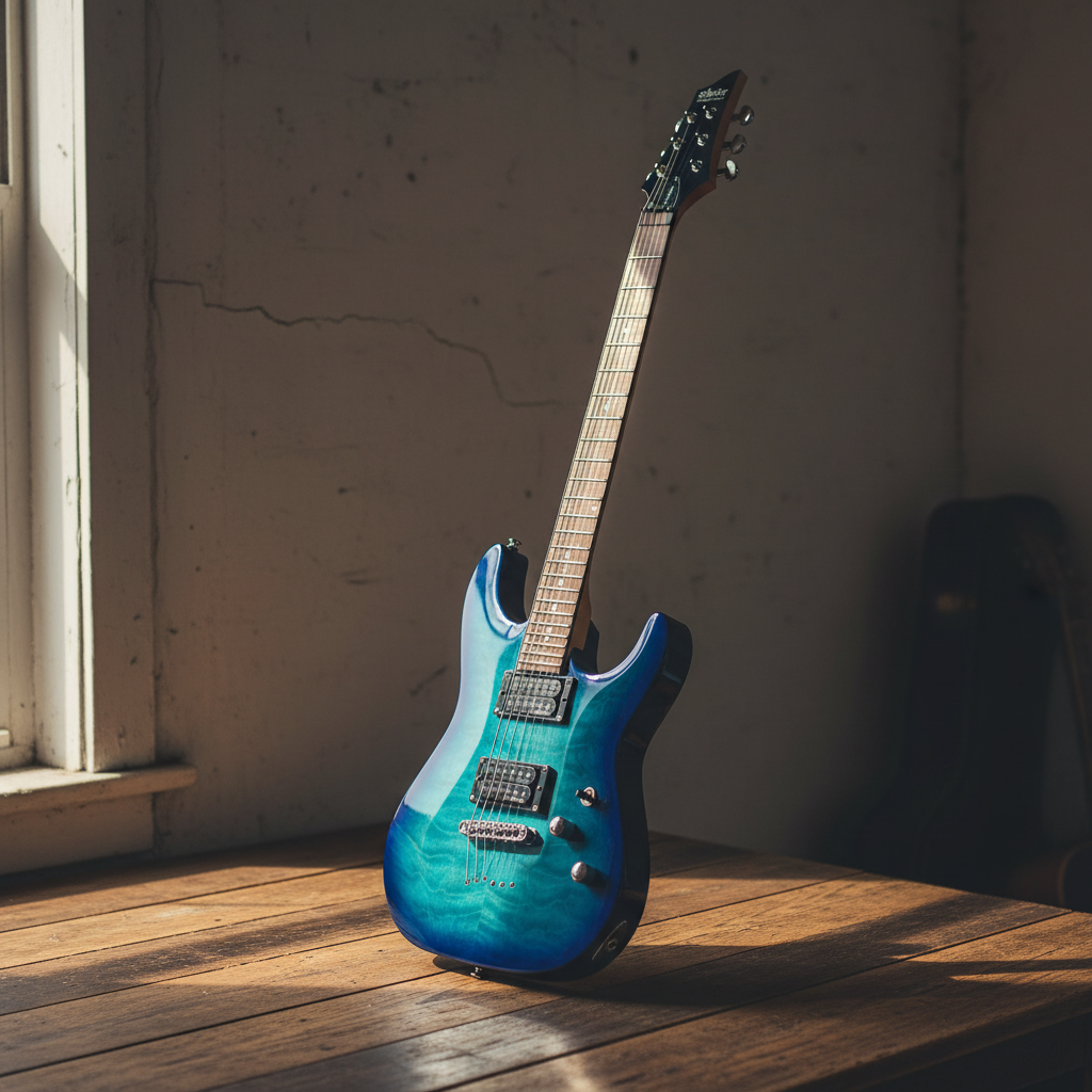 Vista general de la Schecter C-6 Plus Ocean Blue Burst