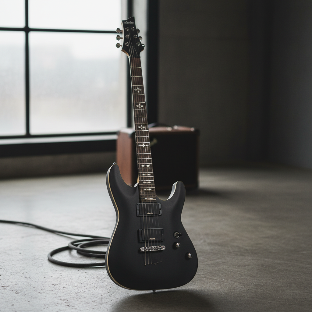 Visión general de la Schecter Demon-6 Aged Black Satin
