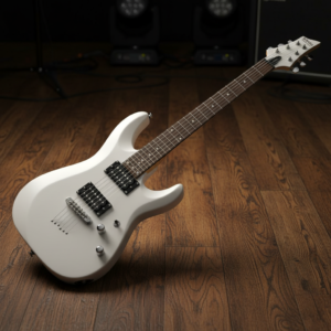 Vista general de la Schecter 432 C-6 Deluxe en blanco satinado