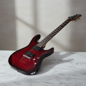 Vista general de la SCHECTER C-6 PLUS HH See Thru Cherry Burst
